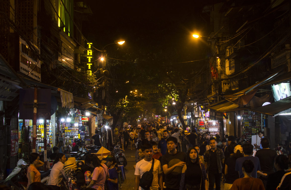 Hanoi Night Market crowd