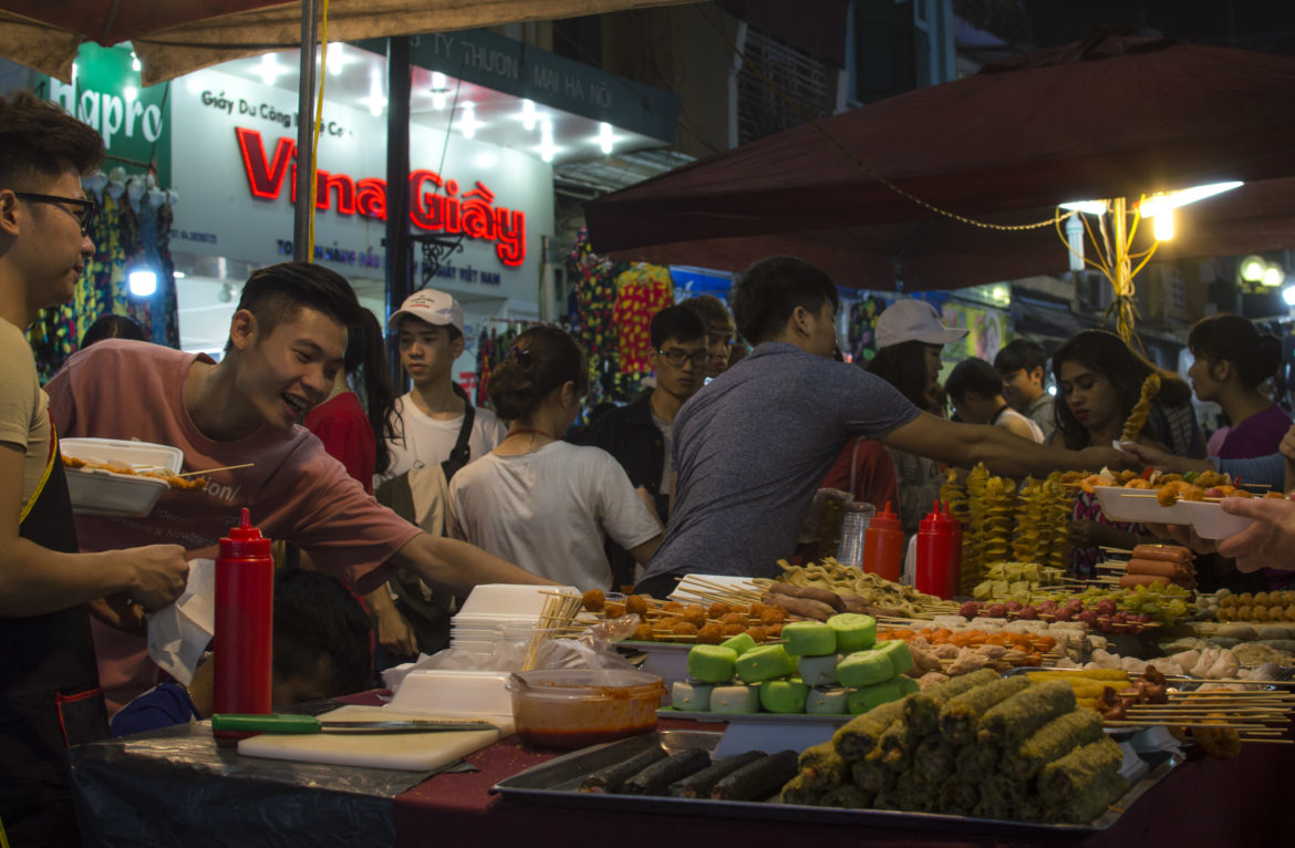 Hanoi Night Market street food stand