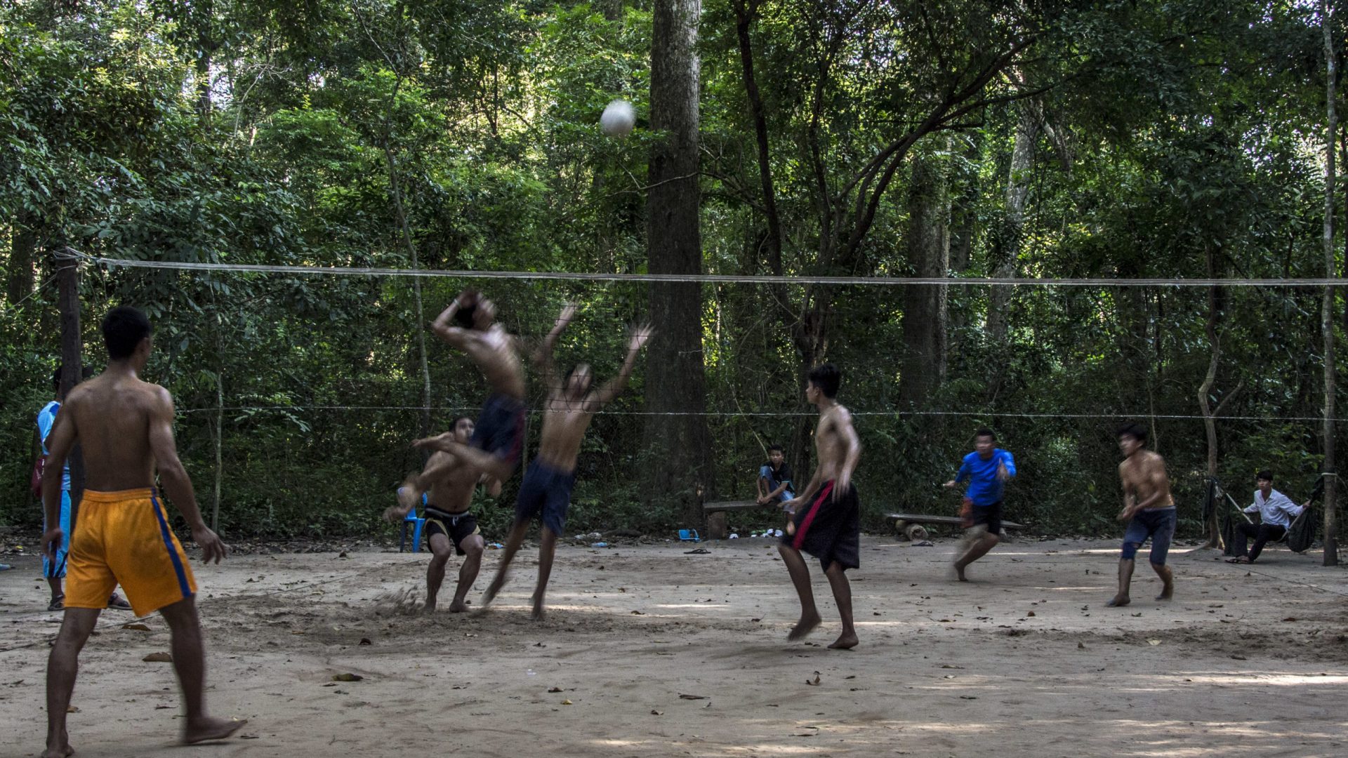 locals playing volleyball